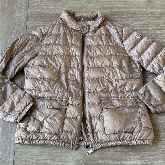 Moncler Lans Longue‎ Saison Down Jacket 100% Authentic Beige Size 6 Gently Used - Picture 3 of 8